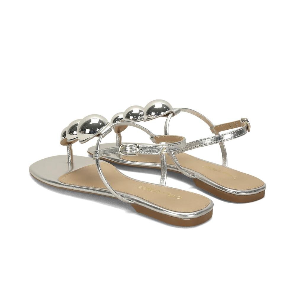 Rasteira metalizada bolas prata Prata 3