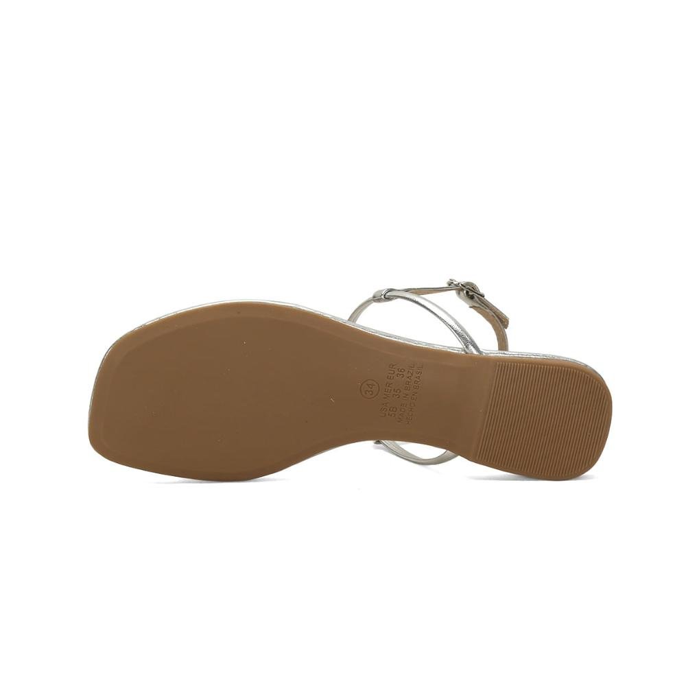 Rasteira metalizada bolas prata Prata 5