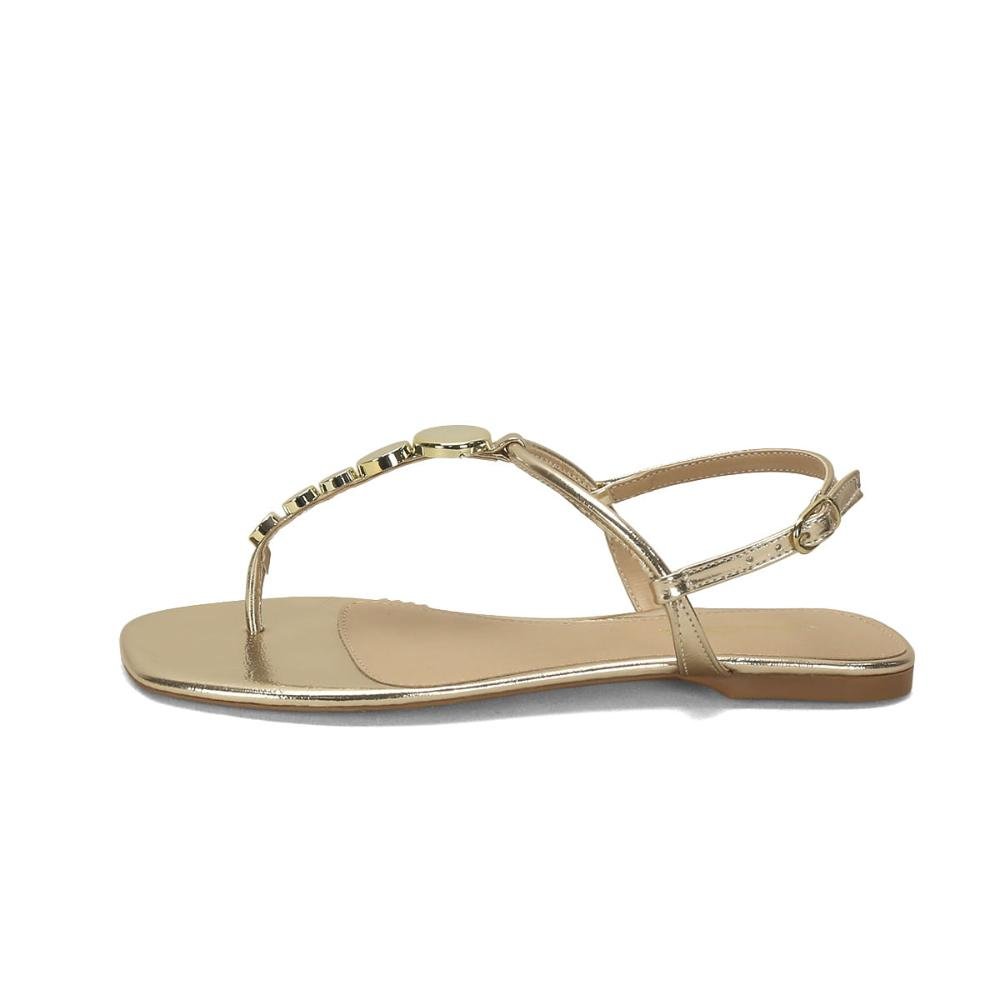 Rasteira metalizada texturizada ouro light Dourado 4