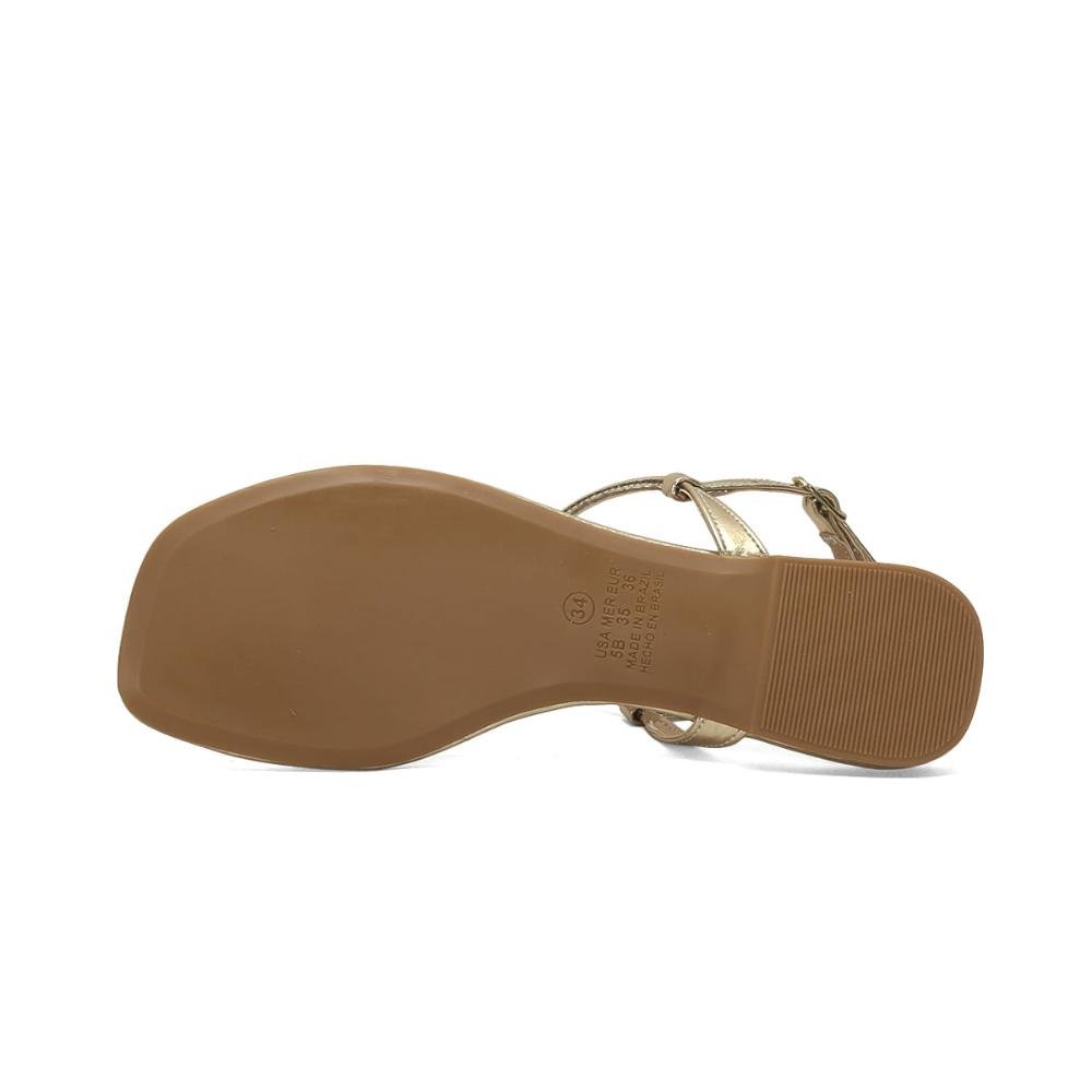 Rasteira metalizada texturizada ouro light Dourado 5