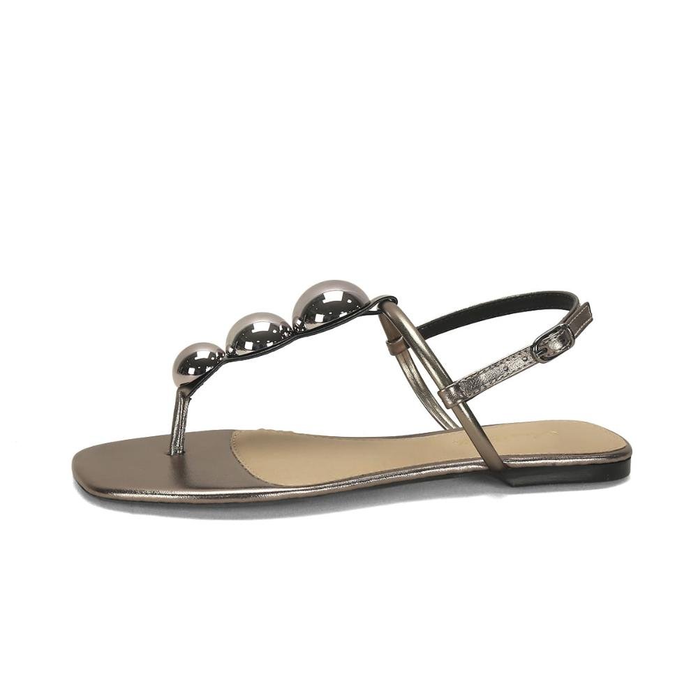 Rasteira metalizada bolas onix Preto 4