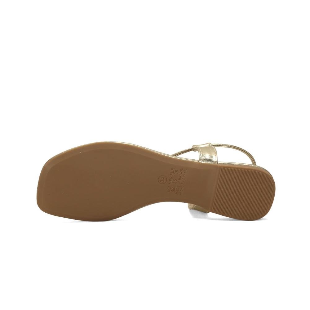 Rasteira pedrarias marmorizadas ouro light Dourado 5