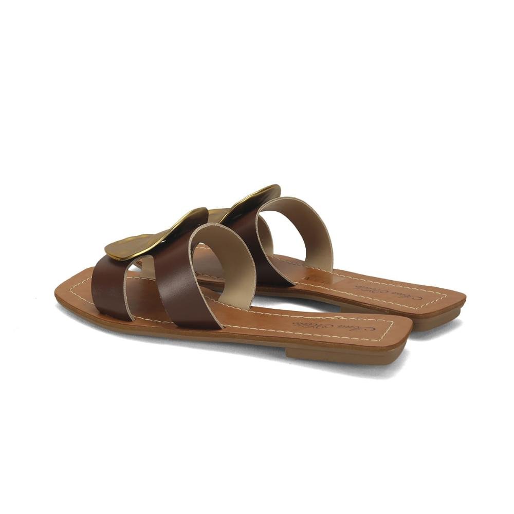 Rasteira metal orgânico café Marrom 3