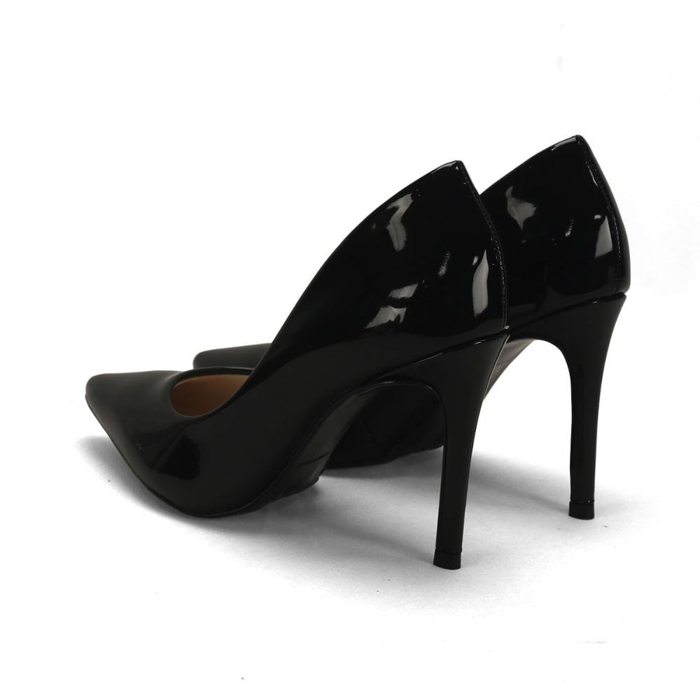 Scarpin salto fino confort verniz preto Preto 3