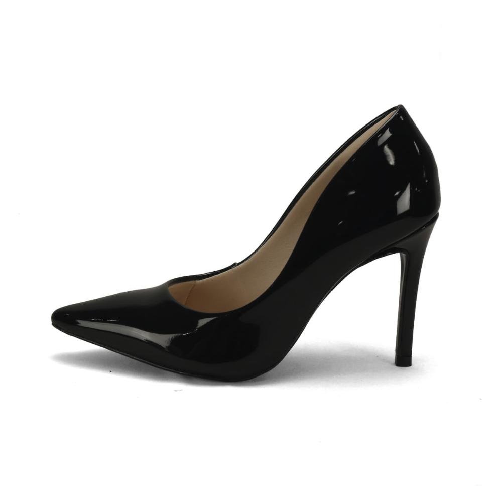 Scarpin salto fino confort verniz preto Preto 4
