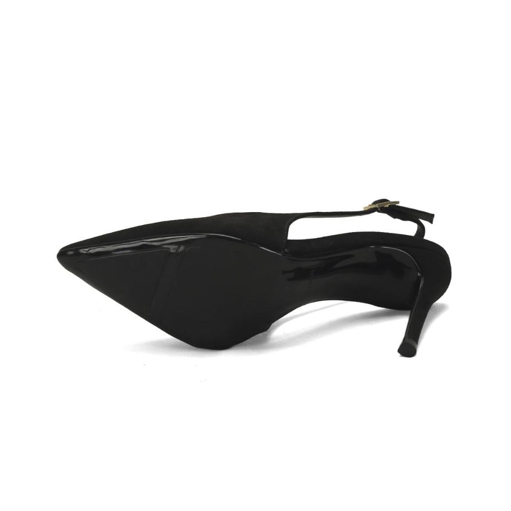 Scarpin slingback suede preto Preto 5