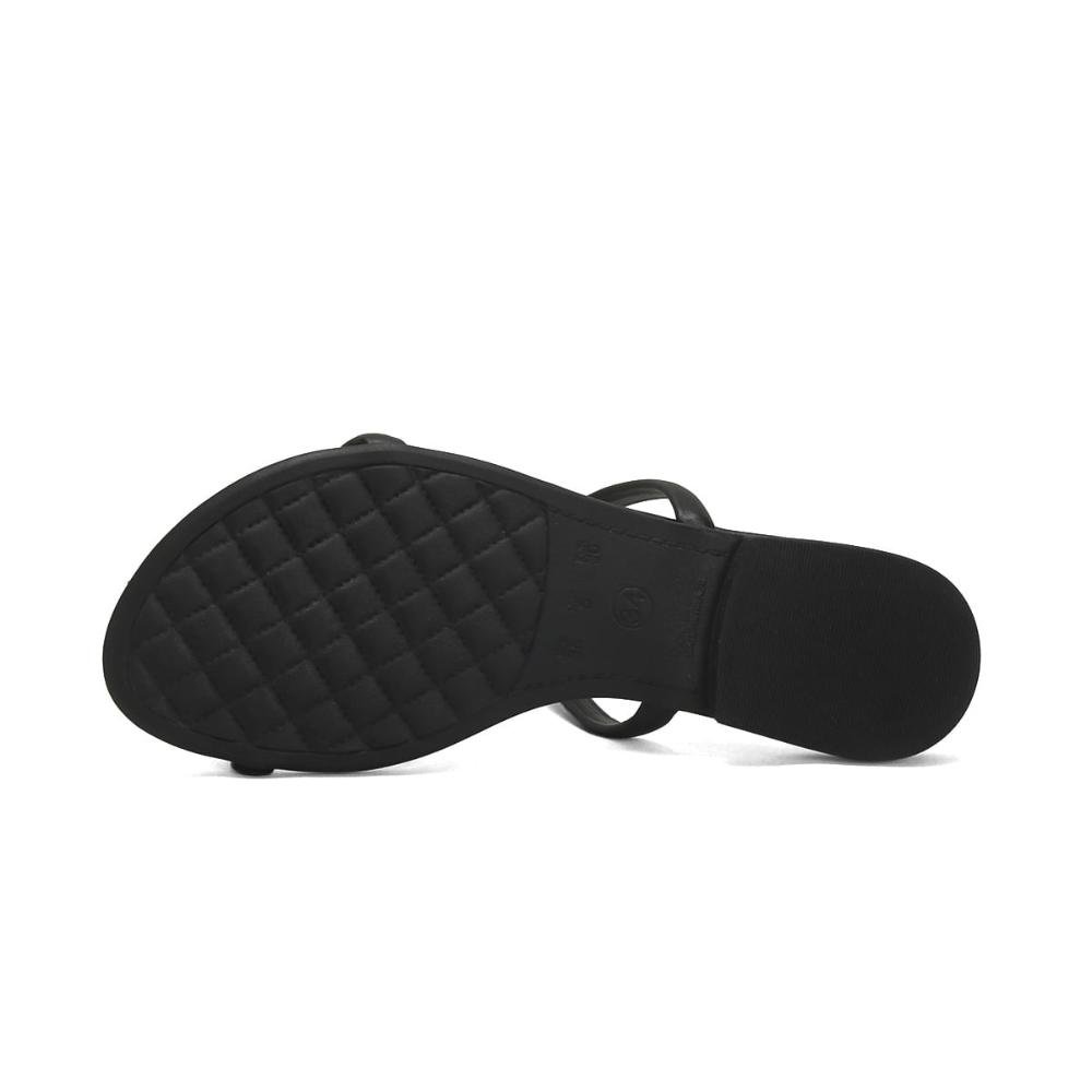 Rasteira clássica minimalista 2 tiras preta Preto 5