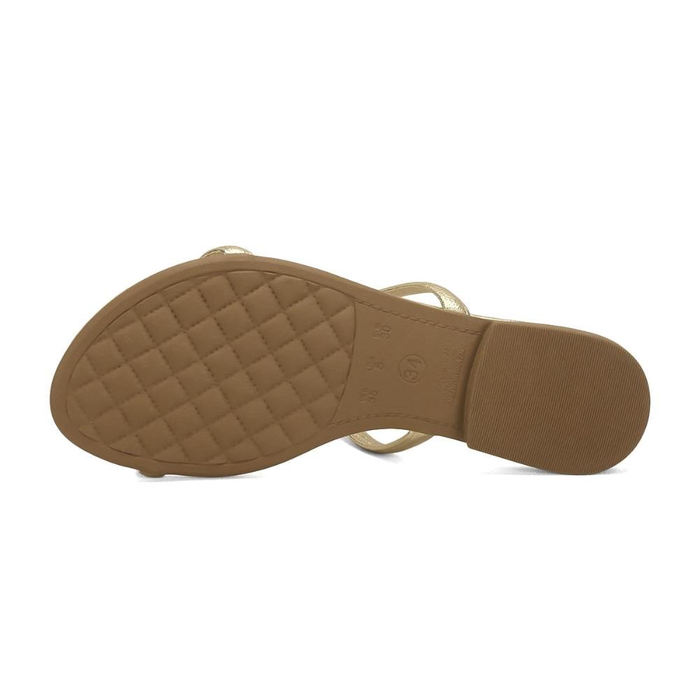 Rasteira clássica minimalista 2 tiras ouro light Dourado 5