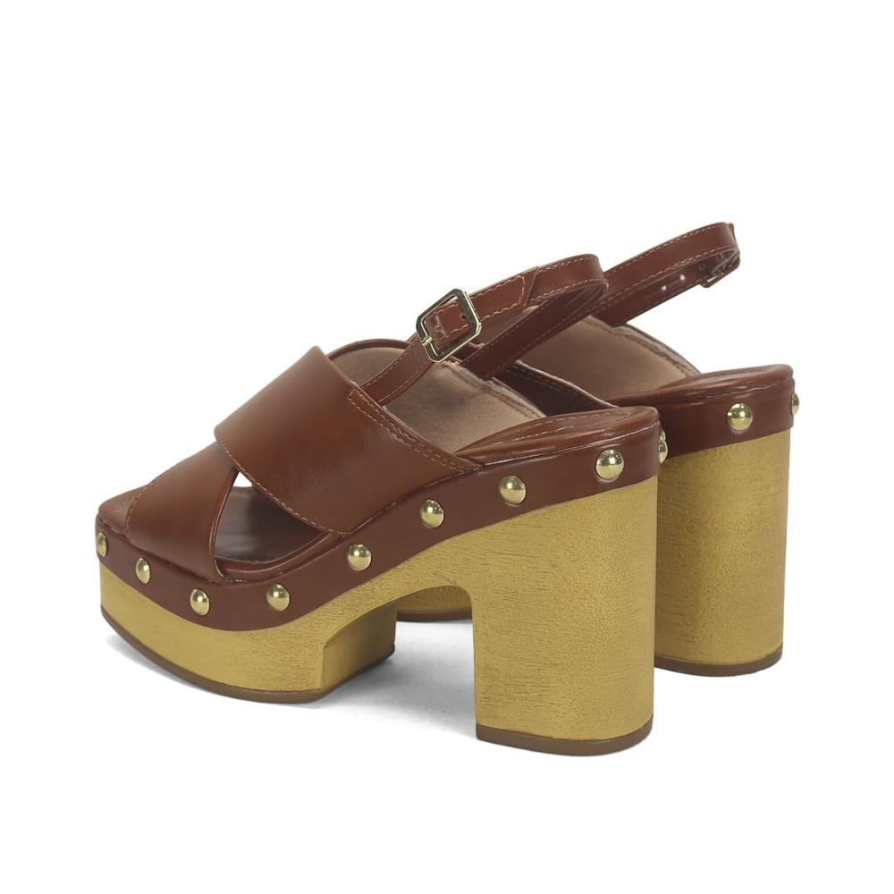 Plataforma com tachas caramelo Marrom 3