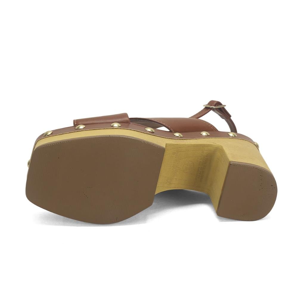 Plataforma com tachas caramelo Marrom 5