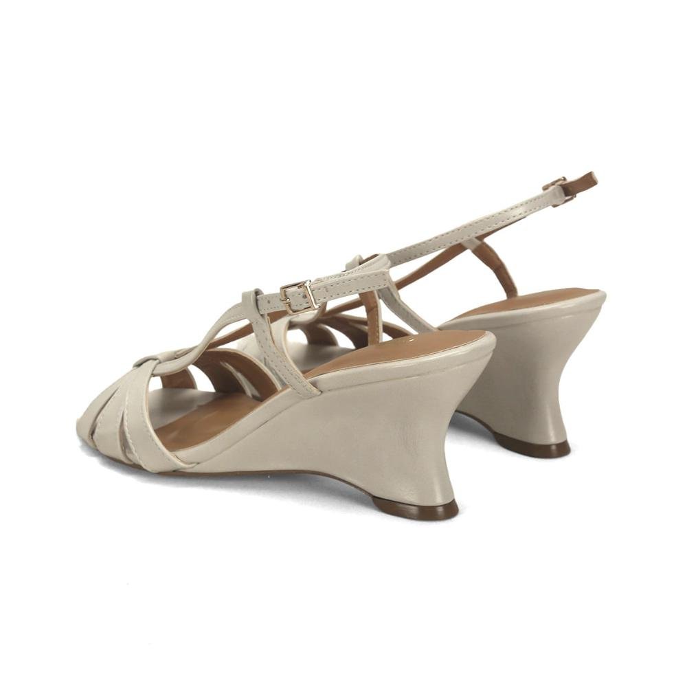 Sandália clássica anabela off white Branco 3