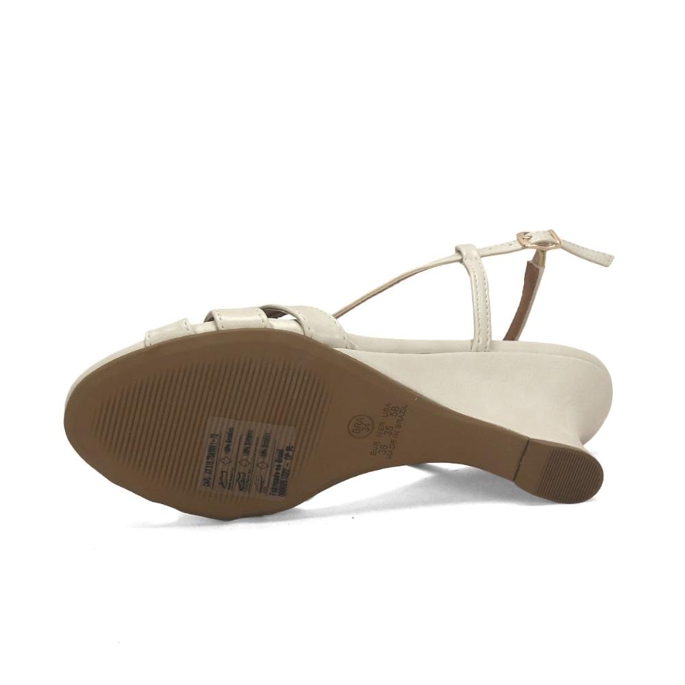 Sandália clássica anabela off white Branco 5