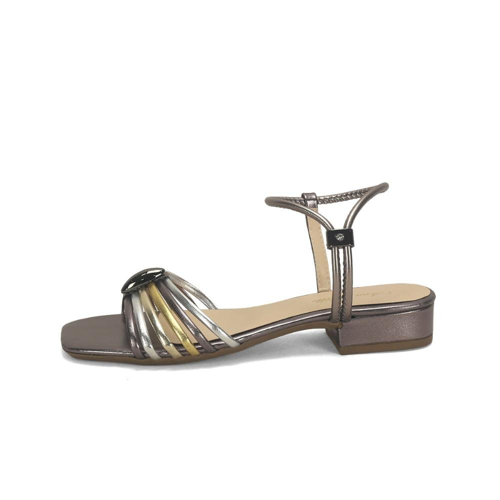 Sandália calce fácil mix de metalizados metal ônix Ônix 4