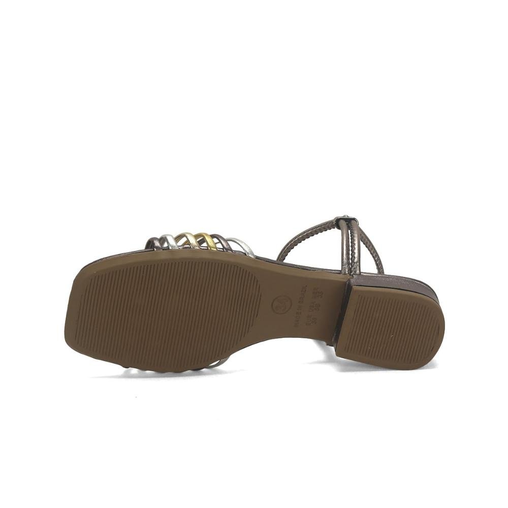 Sandália calce fácil mix de metalizados metal ônix Ônix 5