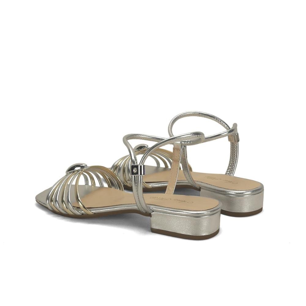 Sandália calce fácil prata ouro light metal prata Prata 3