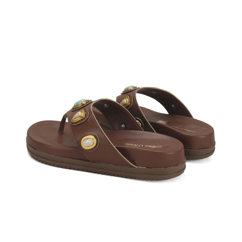 Papete de dedo com pedras coloridas café Marrom 3