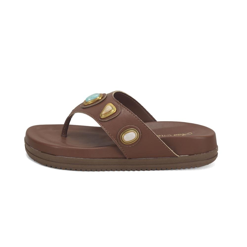 Papete de dedo com pedras coloridas café Marrom 4