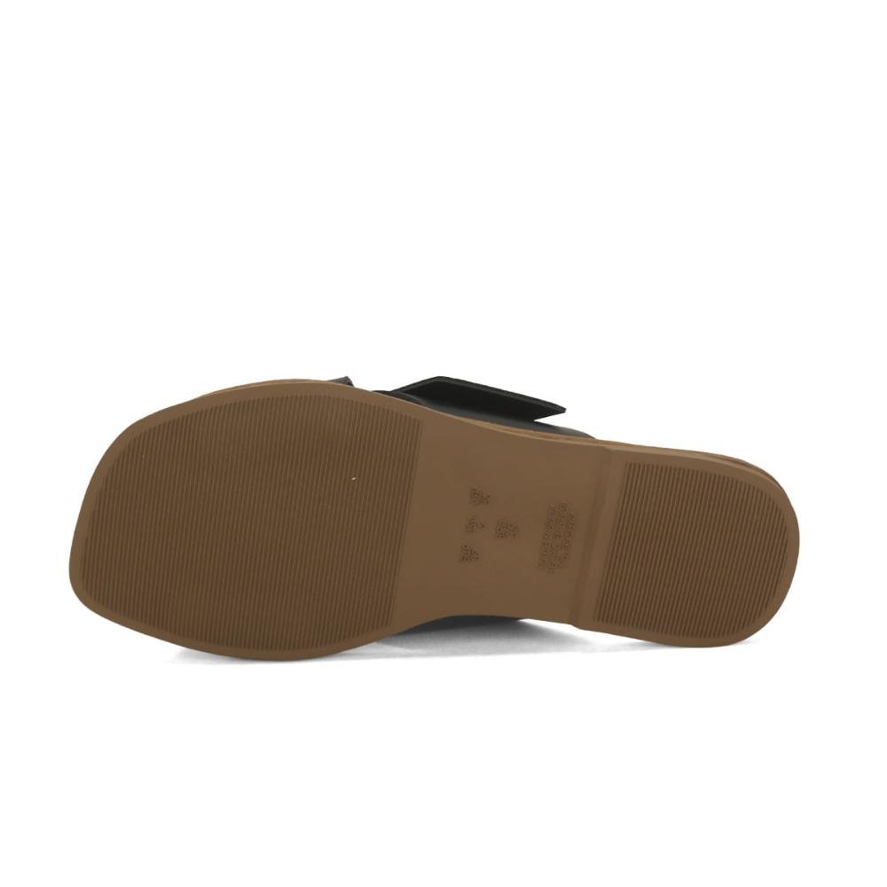 Rasteira em x com fivela napa preta Preto 5