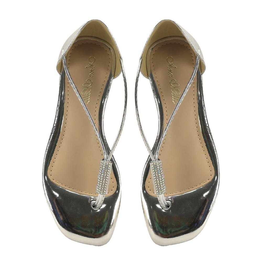 Rasteira metalizada espelhada prata Prata 2