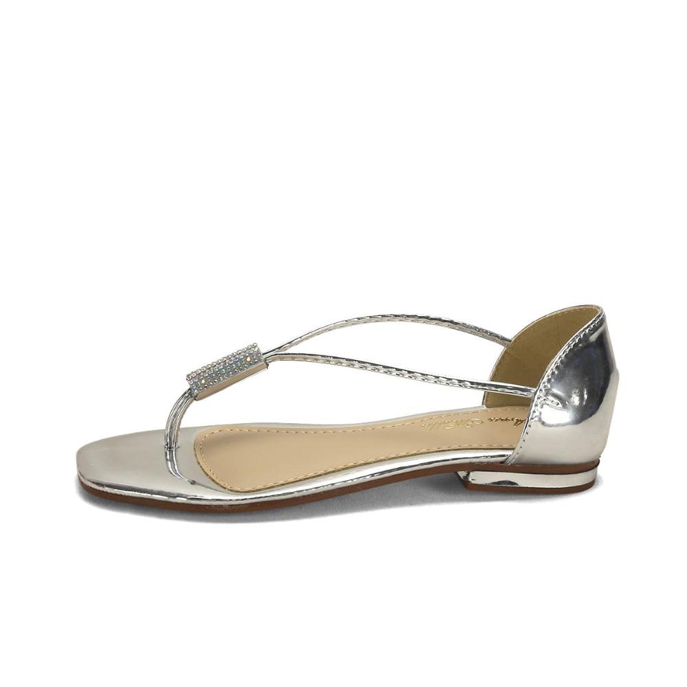 Rasteira metalizada espelhada prata Prata 4