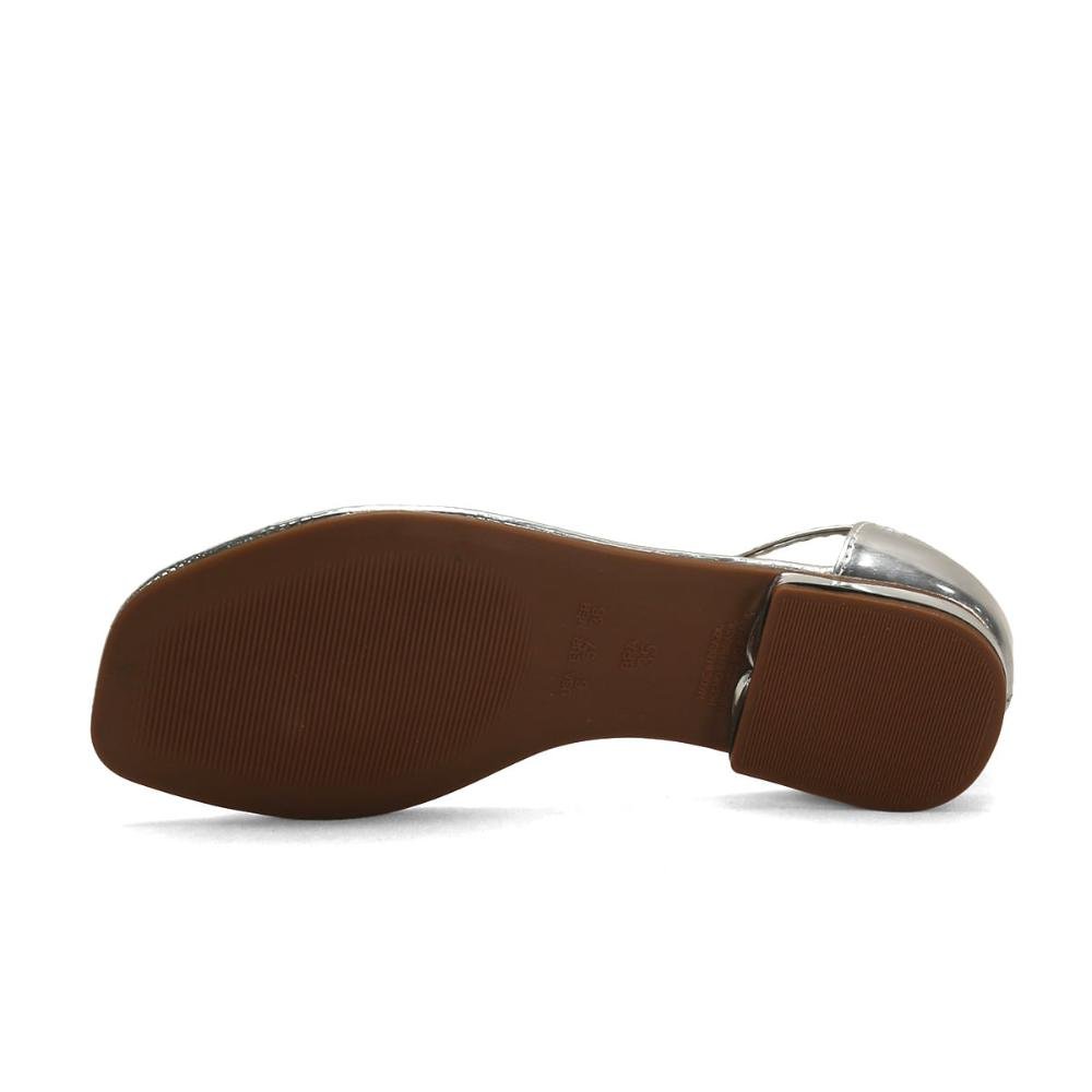 Rasteira metalizada espelhada prata Prata 5