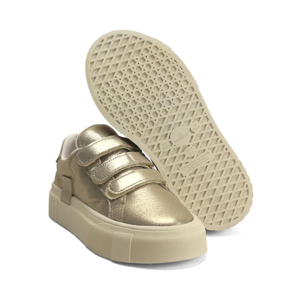 Tênis velcro glitter ouro light Dourado 2