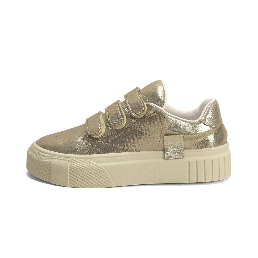 Tênis velcro glitter ouro light Dourado 4