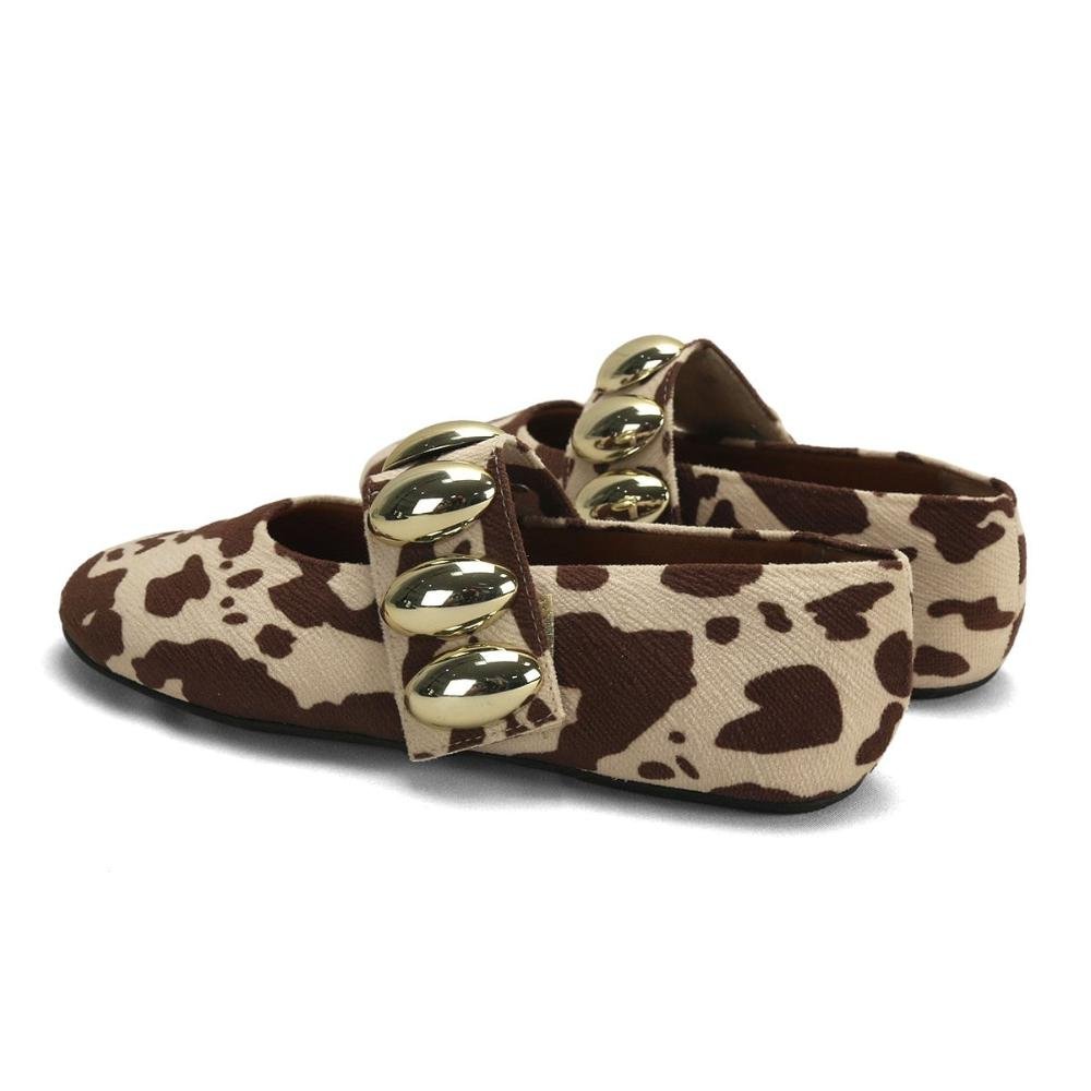 Sapatilha Animal Print com Fivela Grande Ana Mello Marrom 3
