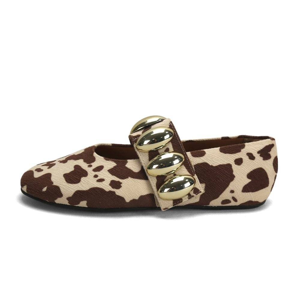 Sapatilha Animal Print com Fivela Grande Ana Mello Marrom 4