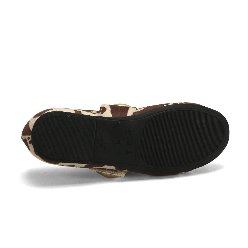 Sapatilha Animal Print com Fivela Grande Ana Mello Marrom 5