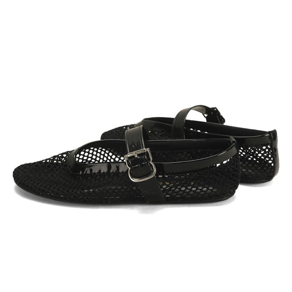 Sapatilha Telinha Verniz Preta Ana Mello  Elegância Casual Preto 3