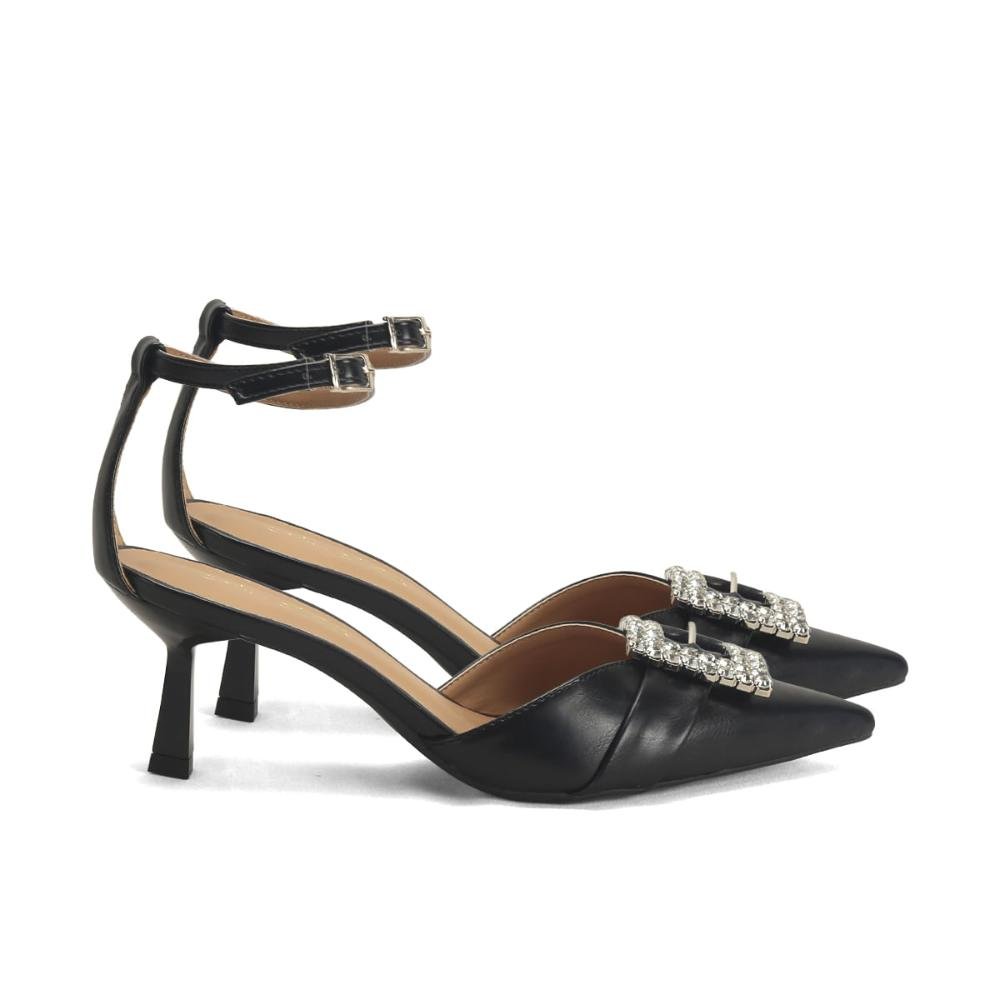 Scarpin de Festa com Fivela de Pedrarias Ana Mello Preto 5