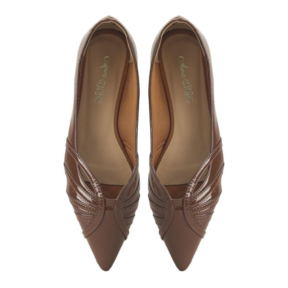 Sapatilha de Verniz com Múltiplas Tiras Ana Mello Marrom 2