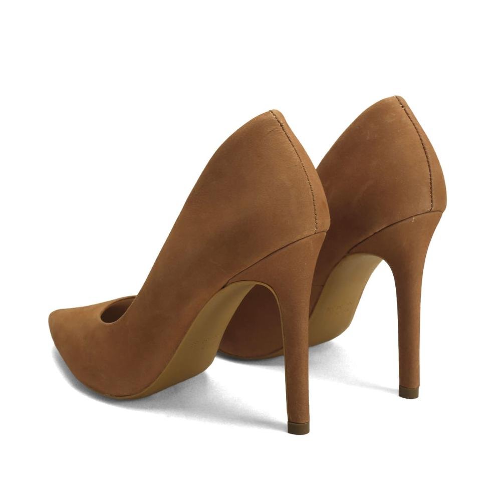 Scarpin de Luxo em Nobuck e Couro Bico Fino Ana Mello Marrom 3