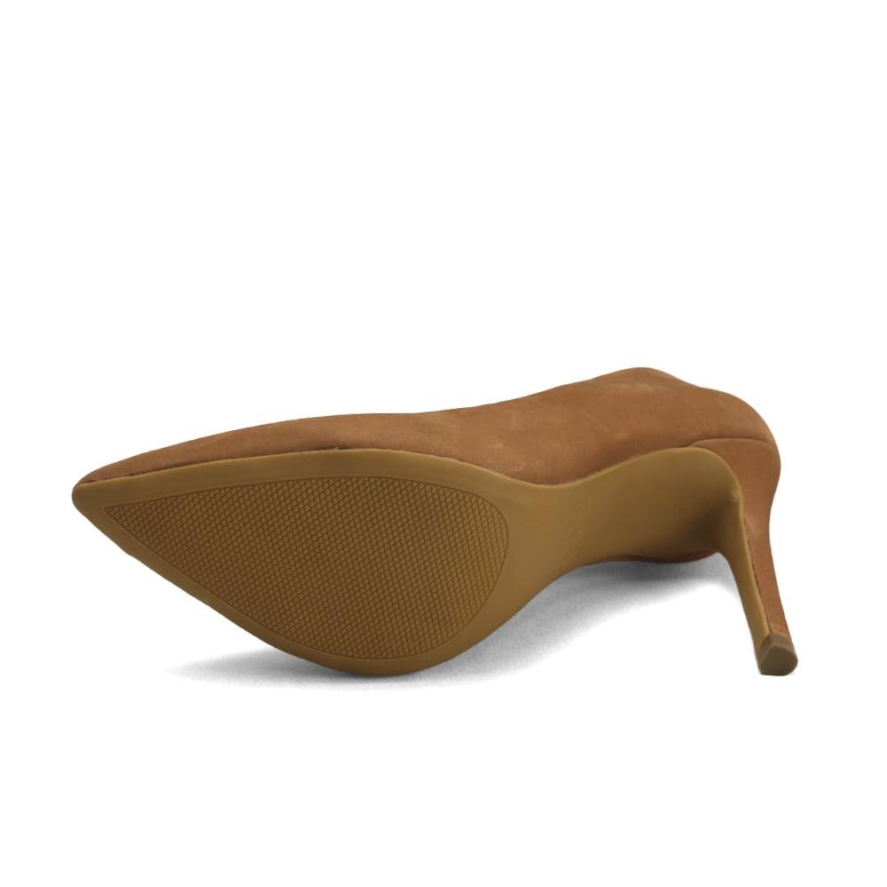 Scarpin de Luxo em Nobuck e Couro Bico Fino Ana Mello Marrom 5