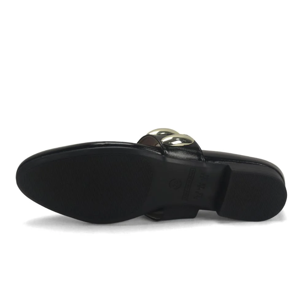 Sapatilha Bico Fino com Maxi Fivela Metal Ana Mello Preto 5