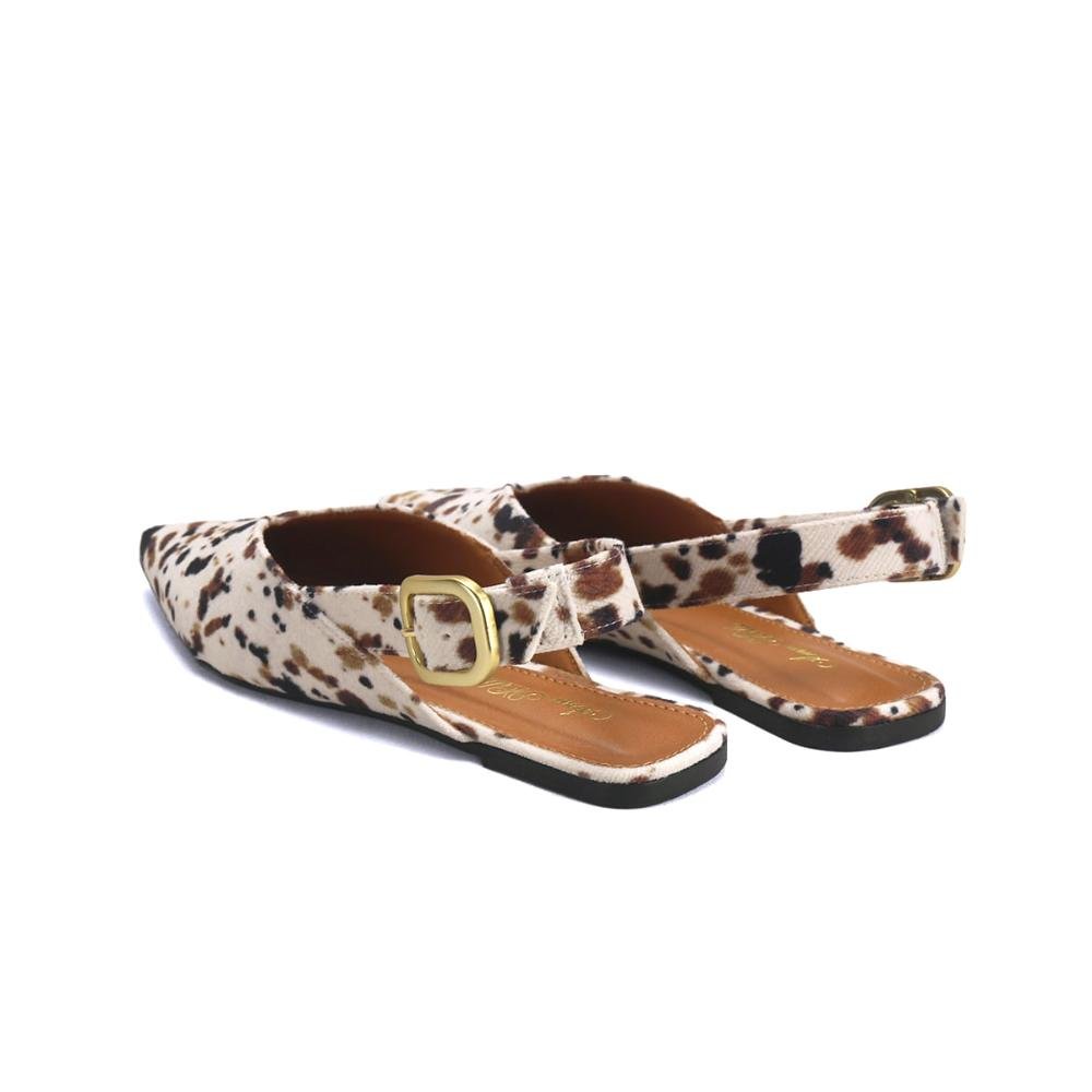 Sapatilha Slingback de Nobuck Oncinha Ana Mello Branco 3