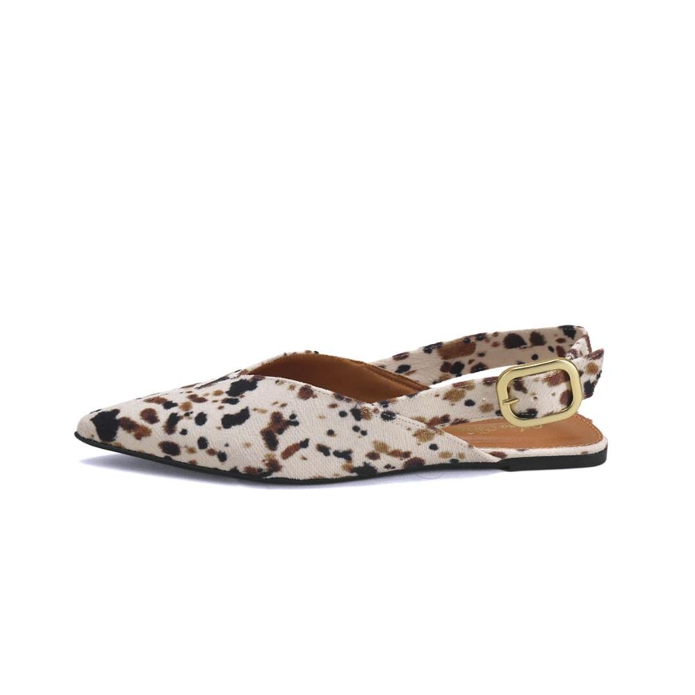 Sapatilha Slingback de Nobuck Oncinha Ana Mello Branco 4