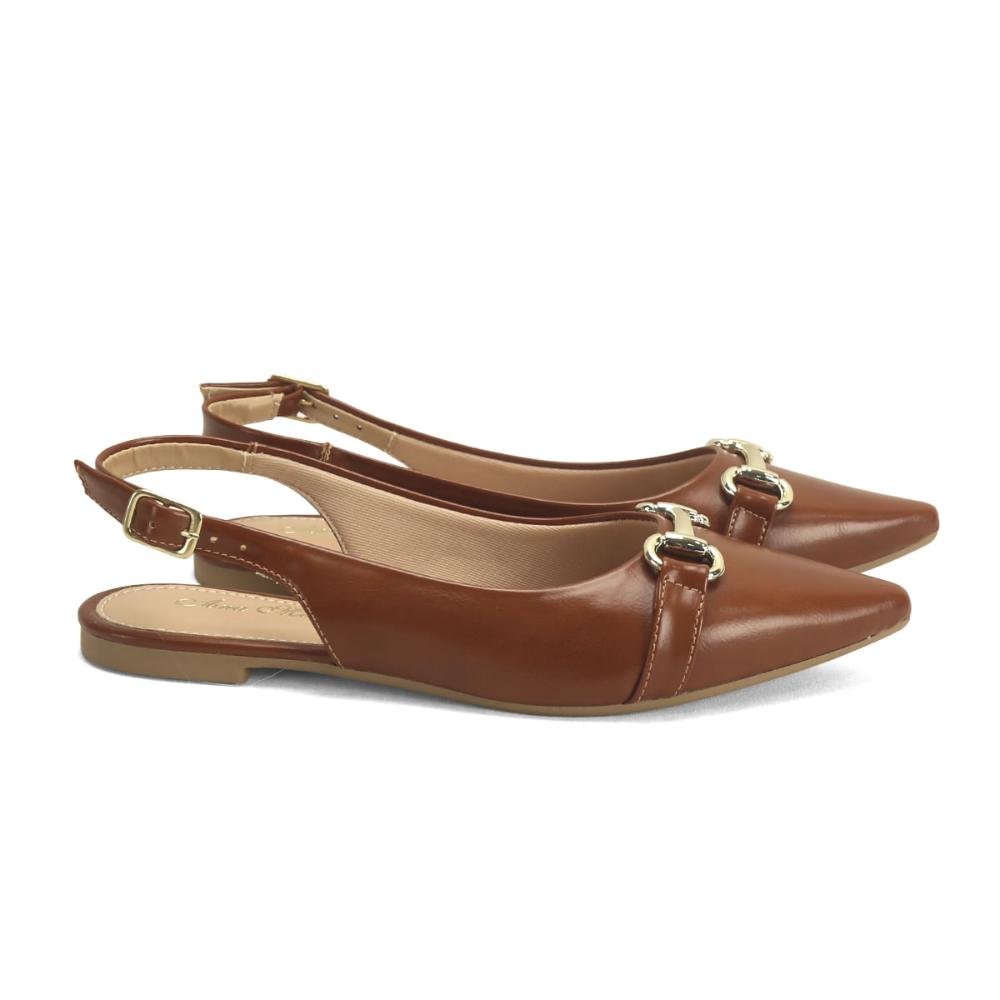 Sapatilha Slingback de Napa Bico Redondo Ana Mello