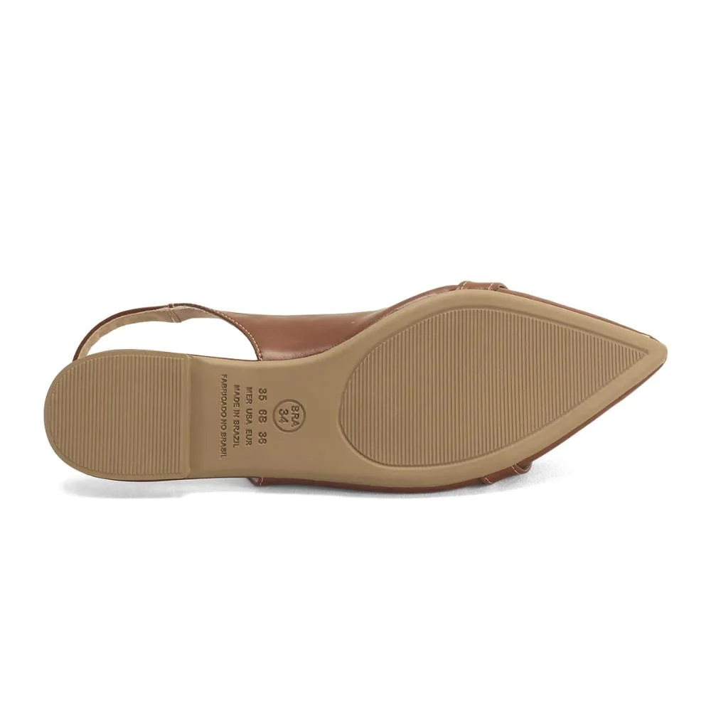 Sapatilha Slingback de Napa Bico Redondo Ana Mello Marrom 5