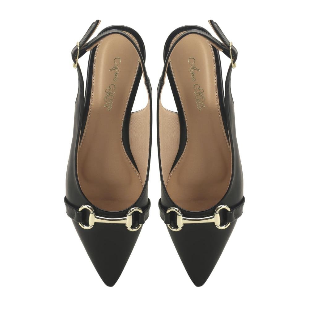 Sapatilha Slingback de Napa Bico Redondo Ana Mello Preto 2