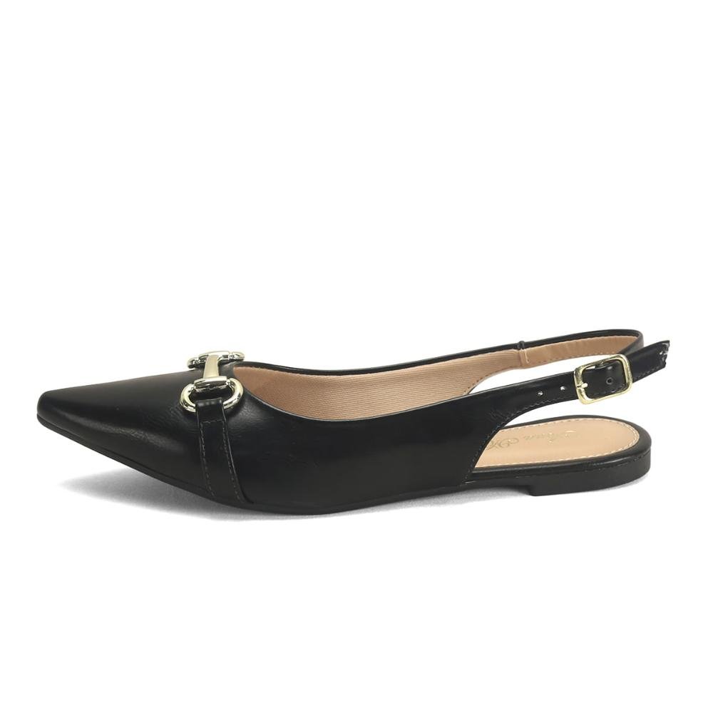 Sapatilha Slingback de Napa Bico Redondo Ana Mello Preto 4