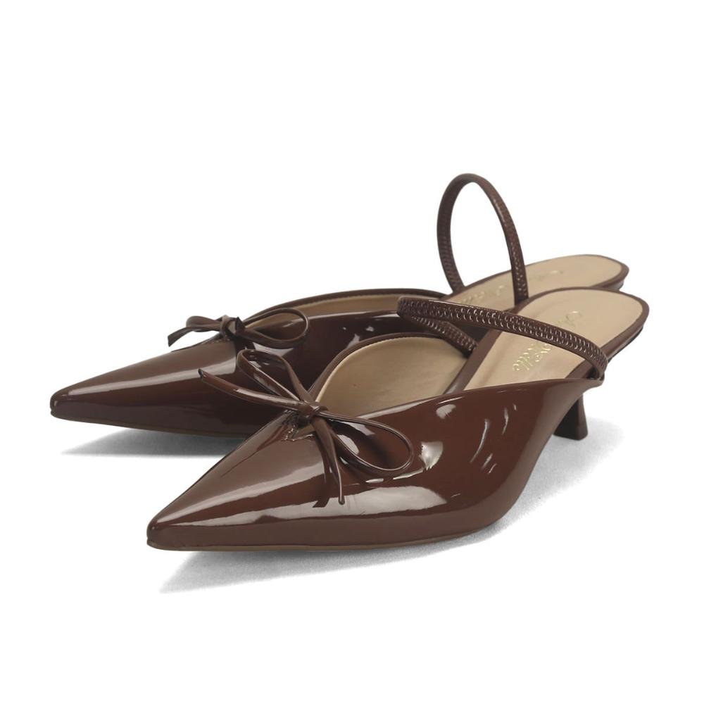 Scarpin Verniz Bico Fino Ana Mello Calce Fácil Marrom 2
