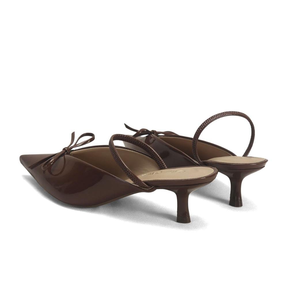 Scarpin Verniz Bico Fino Ana Mello Calce Fácil Marrom 3