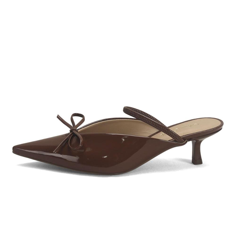 Scarpin Verniz Bico Fino Ana Mello Calce Fácil Marrom 4