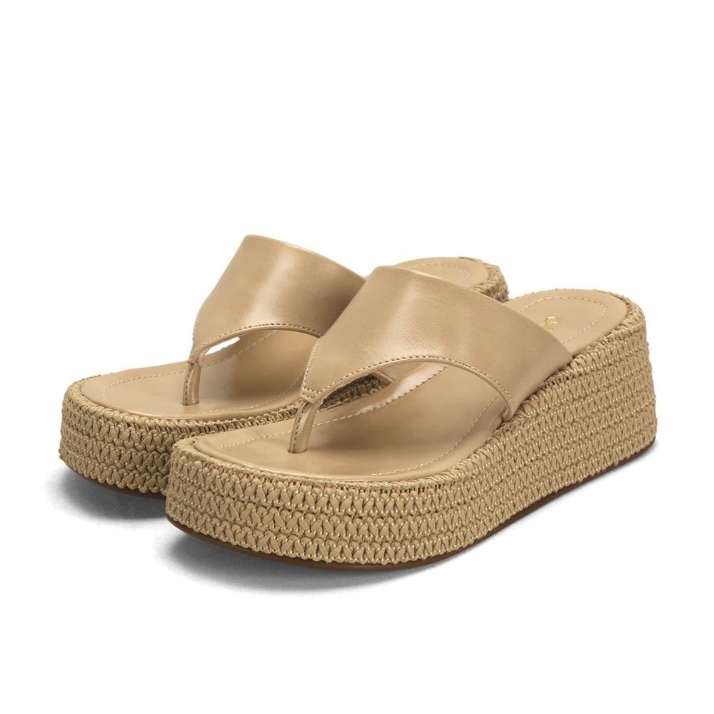 Flatform de dedo com tramado natural Bege 2