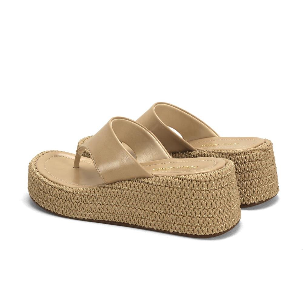 Flatform de dedo com tramado natural Bege 3