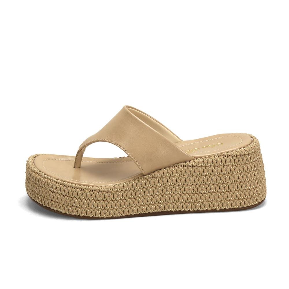 Flatform de dedo com tramado natural Bege 4