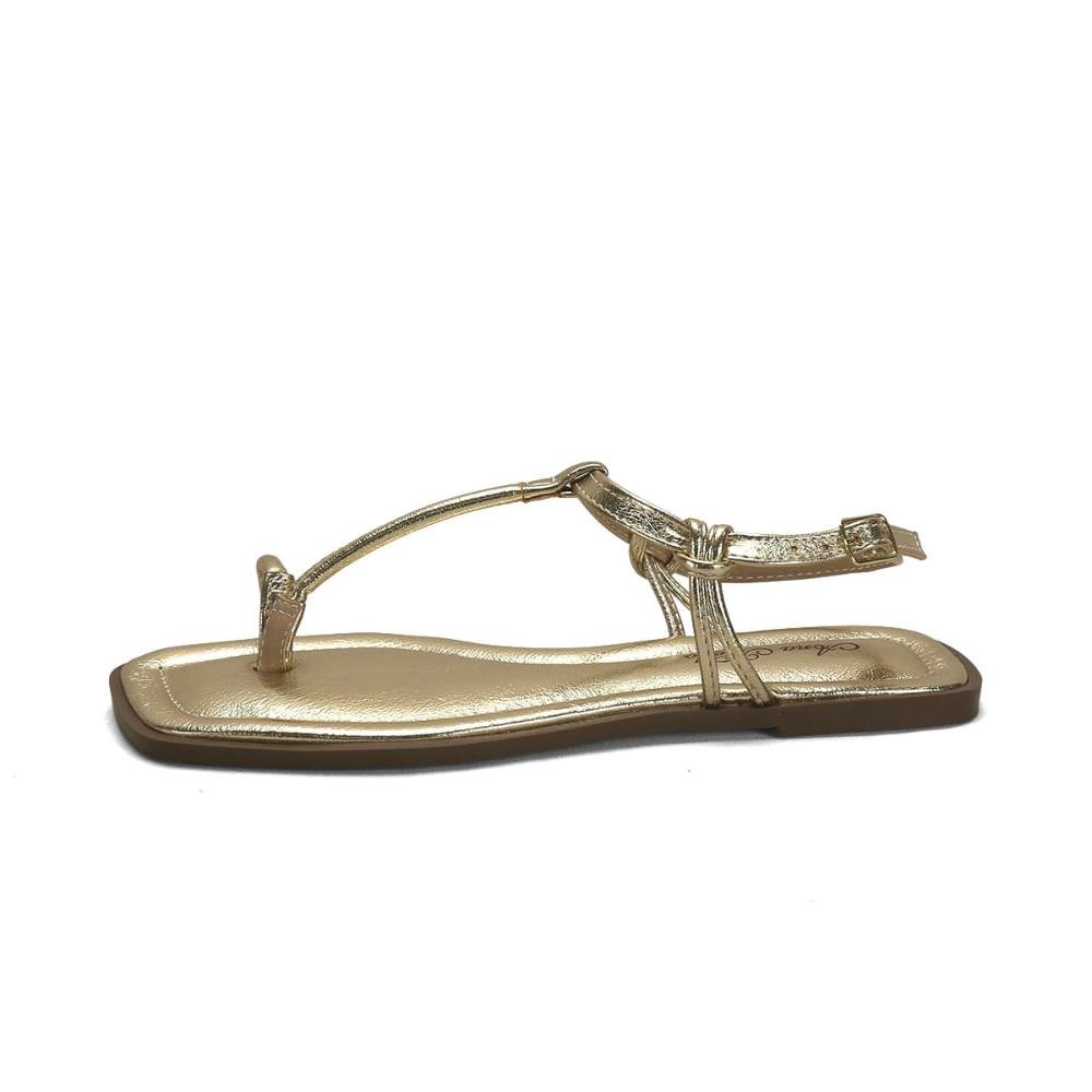 Rasteira de dedinho metalizada dourada Dourado 4