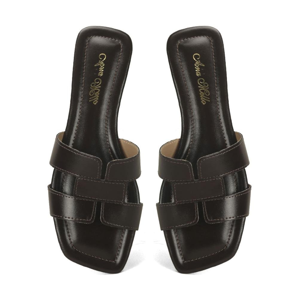 Rasteira em h café Marrom 2